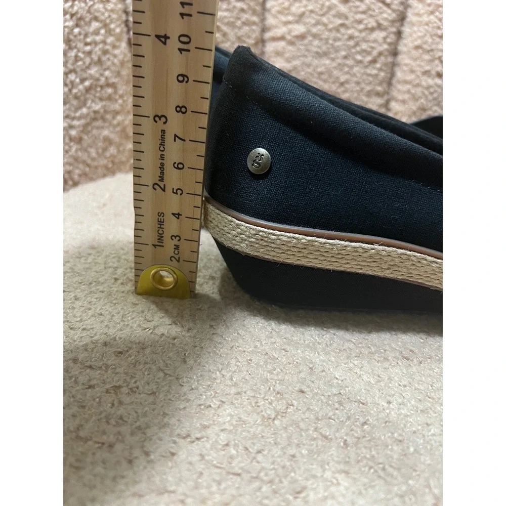 Grasshoppers Womens Black Knit Espadrille Slip On Loafers Memory Foam Flats 8.5